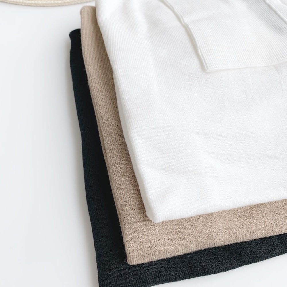 SOFT TURTLENECK SLIM FIT TOP - IVORY WHITE - Picture 3 of 7